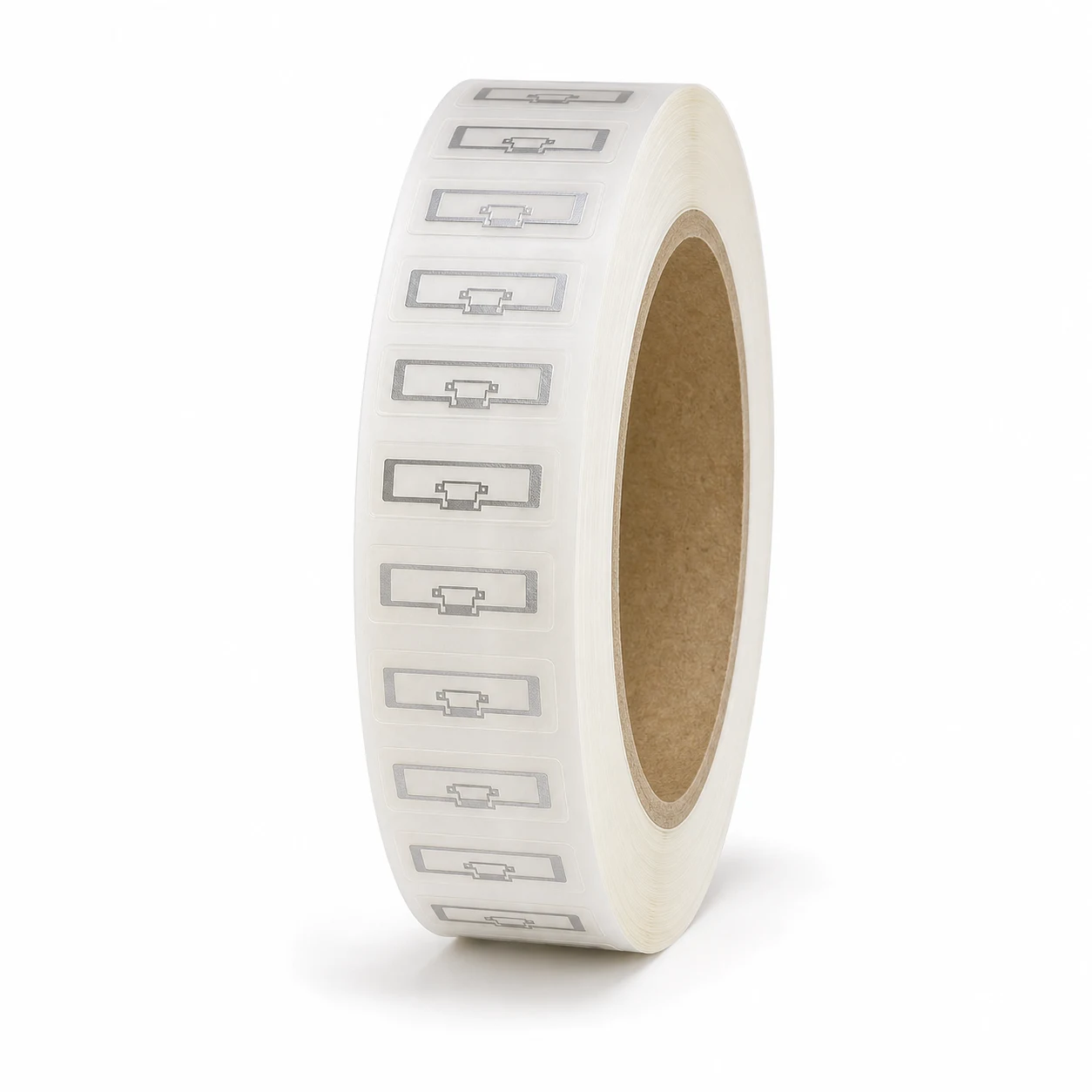 Checkpoint etichette RF EAS trasparenti 2 × 2, rotolo da 667 etichette